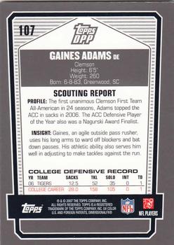 2007 Topps Draft Picks & Prospects - Chrome Black #107 Gaines Adams Back