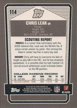2007 Topps Draft Picks & Prospects - Chrome Black #114 Chris Leak Back