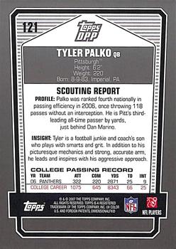 2007 Topps Draft Picks & Prospects - Chrome Black #121 Tyler Palko Back