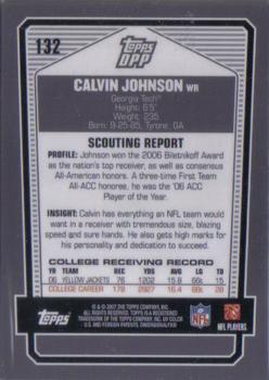 2007 Topps Draft Picks & Prospects - Chrome Black #132 Calvin Johnson Back
