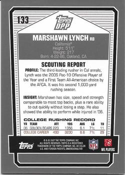 2007 Topps Draft Picks & Prospects - Chrome Black #133 Marshawn Lynch Back