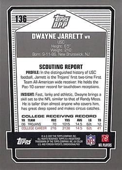 2007 Topps Draft Picks & Prospects - Chrome Black #136 Dwayne Jarrett Back