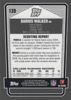2007 Topps Draft Picks & Prospects - Chrome Black #139 Darius Walker Back