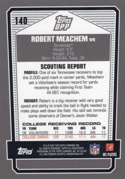 2007 Topps Draft Picks & Prospects - Chrome Black #140 Robert Meachem Back