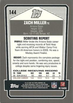 2007 Topps Draft Picks & Prospects - Chrome Black #144 Zach Miller Back