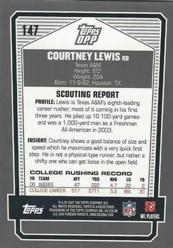 2007 Topps Draft Picks & Prospects - Chrome Black #147 Courtney Lewis Back