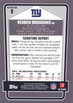 2007 Topps Draft Picks & Prospects - Chrome Black Refractors #9 Reuben Droughns Back