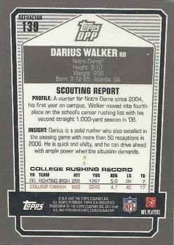2007 Topps Draft Picks & Prospects - Chrome Black Refractors #139 Darius Walker Back