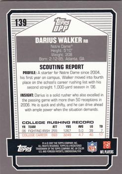 2007 Topps Draft Picks & Prospects - Chrome Bronze #139 Darius Walker Back