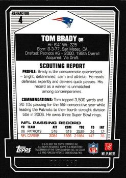 2007 Topps Draft Picks & Prospects - Chrome Bronze Refractors #4 Tom Brady Back