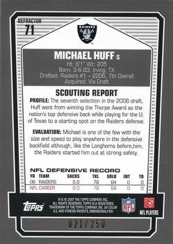 2007 Topps Draft Picks & Prospects - Chrome Bronze Refractors #71 Michael Huff Back