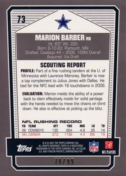 2007 Topps Draft Picks & Prospects - Chrome Gold #73 Marion Barber Back