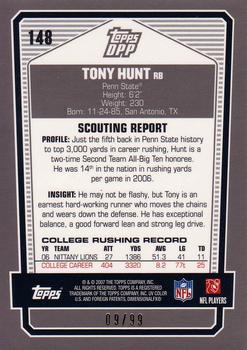 2007 Topps Draft Picks & Prospects - Chrome Gold #148 Tony Hunt Back