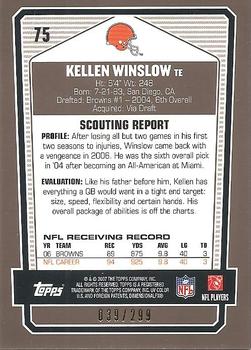 2007 Topps Draft Picks & Prospects - Chrome Silver #75 Kellen Winslow Back
