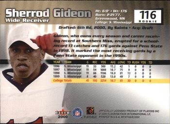 2000 Fleer Mystique #116 Sherrod Gideon Back