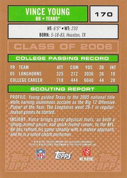 2007 Topps Draft Picks & Prospects - Class of 2006 Unsigned #170 Vince Young Back