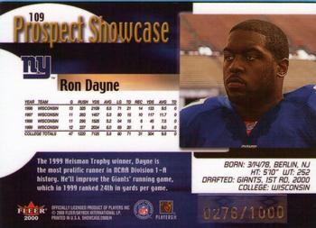 2000 Fleer Showcase #109 Ron Dayne Back