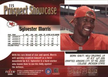 2000 Fleer Showcase #115 Sylvester Morris Back