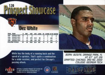 2000 Fleer Showcase #120 Dez White Back