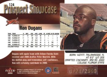 2000 Fleer Showcase #124 Ron Dugans Back