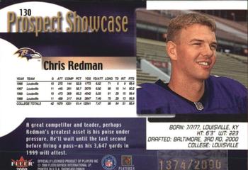 2000 Fleer Showcase #130 Chris Redman Back