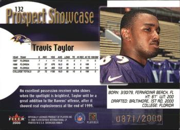 2000 Fleer Showcase #132 Travis Taylor Back