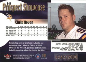 2000 Fleer Showcase #142 Chris Hovan Back