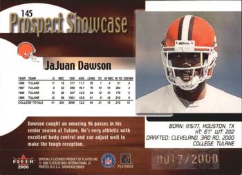 2000 Fleer Showcase #145 JaJuan Dawson Back