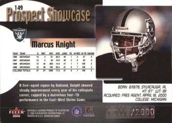 2000 Fleer Showcase #149 Marcus Knight Back