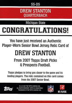 2007 Topps Draft Picks & Prospects - Senior Standout Jersey #SS-DS Drew Stanton Back