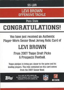 2007 Topps Draft Picks & Prospects - Senior Standout Jersey #SS-LBR Levi Brown Back