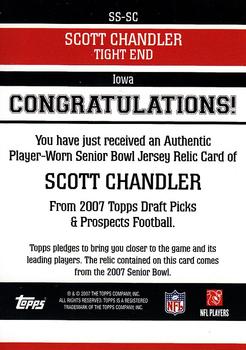 2007 Topps Draft Picks & Prospects - Senior Standout Jersey #SS-SC Scott Chandler Back