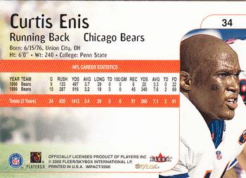 2000 Impact #34 Curtis Enis Back