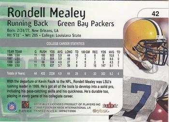2000 Impact #42 Rondell Mealey Back