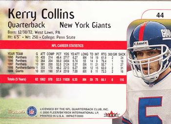 2000 Impact #44 Kerry Collins Back