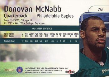 2000 Impact #76 Donovan McNabb Back