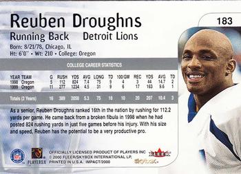 2000 Impact #183 Reuben Droughns Back