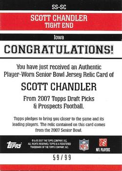2007 Topps Draft Picks & Prospects - Senior Standout Jersey Prime #SS-SC Scott Chandler Back