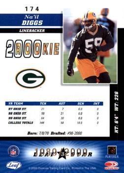 2000 Leaf Certified #174 Na'il Diggs Back
