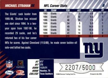 2000 Leaf Limited #8 Michael Strahan Back