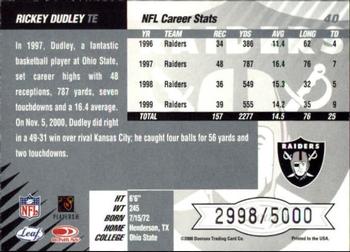 2000 Leaf Limited #40 Rickey Dudley Back