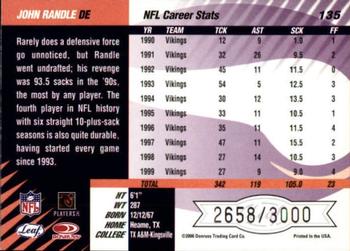 2000 Leaf Limited #135 John Randle Back