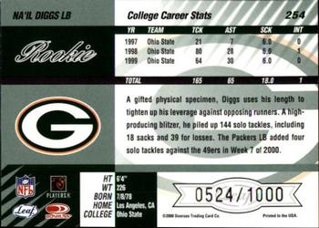 2000 Leaf Limited #254 Na'il Diggs Back