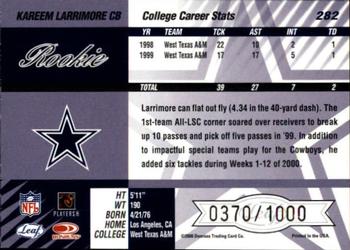 2000 Leaf Limited #282 Kareem Larrimore Back