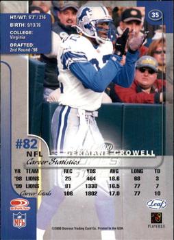 2000 Leaf Rookies & Stars #35 Germane Crowell Back