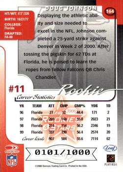 2000 Leaf Rookies & Stars #164 Doug Johnson Back