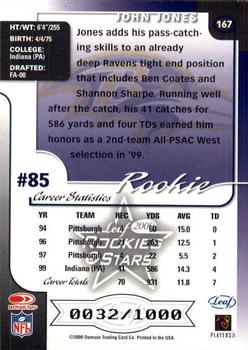 2000 Leaf Rookies & Stars #167 John Jones Back