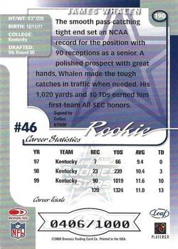 2000 Leaf Rookies & Stars #190 James Whalen Back