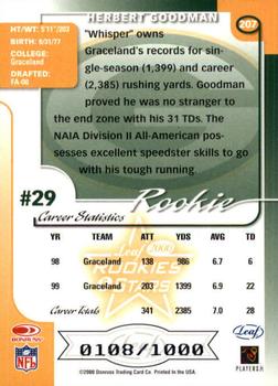 2000 Leaf Rookies & Stars #207 Herbert Goodman Back