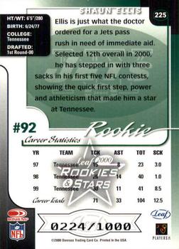 2000 Leaf Rookies & Stars #225 Shaun Ellis Back